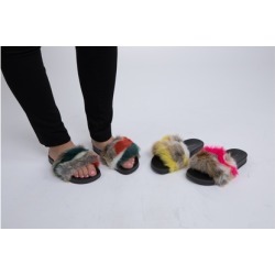 N Demand Shoes "Roxy" Glamour Slide Furr Sandal F080-224BC