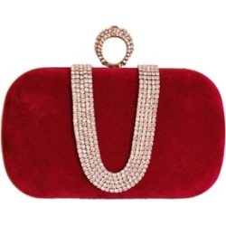 Rhinestone Stud One Ring Knuckle Duster Clutch