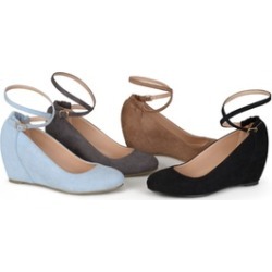 Journee Collection Womens Ankle Strap Covered Wedges