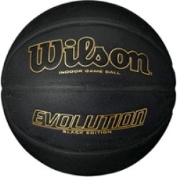 Wilson Evolution Black Edition Official Basketball, 29.5" - Black/Gold
