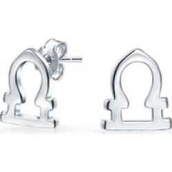 .925 Silver Libra Zodiac Sign Stud Earrings