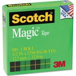 3M 810121296 Magic Office Tape 1/2 x 36 Yards 1 in. Core