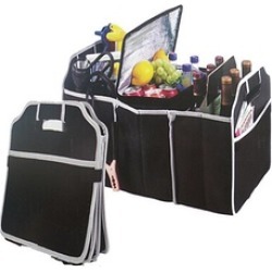 Folding Caddy Car Truck Storage Bin Bag Collapsible Box for Automobile Black