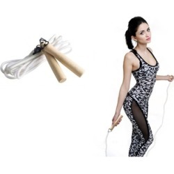 Polyester Jump Rope with Spring Loaded Wooden Handles