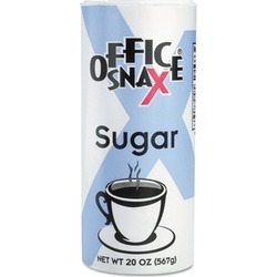 Office Snax Reclosable Canister of Sugar, 20oz, 24/Carton