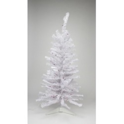 2' Pre-lit White Iridescent Pine Artificial Christmas Tree - Pink/Purple Lights
