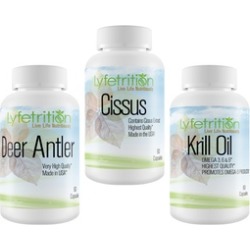 Lyfetrition Deer Antler Velvet, Cissus, & Krill Oil Power Combo