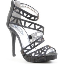 Glitter Cut-out Strappy Open Toe Platform Women's Heels Shoes
