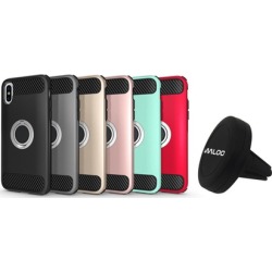 Waloo Dual-Layer Carbon Fiber iPhone Case and Alphaflex Car Mount