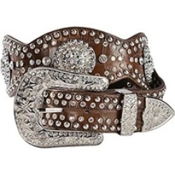 Nocona Belt N3415202-XL 2.5 in. Womens Scalloped Concho Leather Belt Brown - Ext