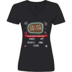 Best Mom Ladies V Neck T Shirts, Personalized Gifts For Mom