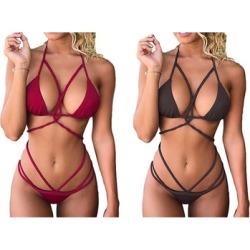 Womens Sexy Halter Bikini Sets Brazilian Bandage Criss Cross Swimsuits