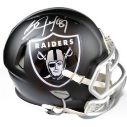 Autographed Bo Jackson Oakland Raiders Black Blaze Speed Mini Helmet
