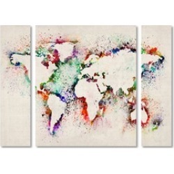 Michael Tompsett 'World Map Paint Splashes' Multi Panel Canvas Art Set