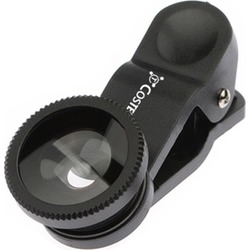 3in1 Clip on Camera Lens Kit Universal HD 180 Degree Fisheye Black