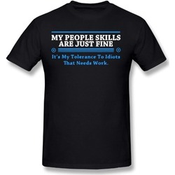 Panoware Men's My People Skills Are Just Fine Funny T-shirt Black