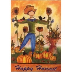 Happy Harvest Scarecrow House Flag 28"X40"