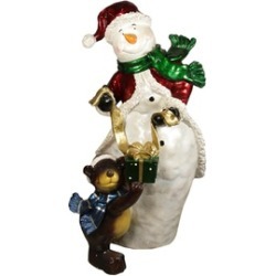48" Commercial Size Snowman with Bear Christmas Display Outdoor Decoration
