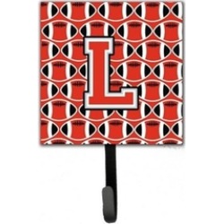 Carolines Treasures CJ1067-LSH4 Letter L Football Scarlet & Grey Leash or Key Ho