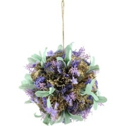 8" Hanging Purple Lavender with Greenery Inspired Foliage Ball