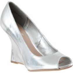Riverberry Women's 'Naya' Wedge Heel Peep Toe Shoes, Silver