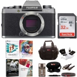 Fujifilm X-T100 Mirrorless Digital Camera (Dark Silver) with Accessories Bundle