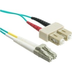 Cable Wholesale LCSC-31004 13.1 ft. 10 Gigabit Aqua Fiber Optic LC & SC Multimod
