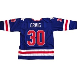 Autographed Jim Craig USA Olympics Custom Jersey Blue FHS80