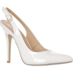 Riverberry 'Lucy' Pointed-Toe Sling Back Pump Heels, White Patent