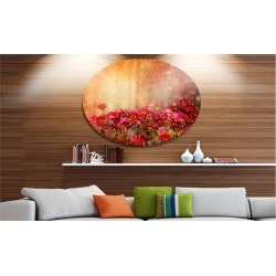 Spring Little Flowers at Sunset' Disc Large Floral Metal Artwork