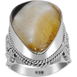 Orchid Jewelry 925 Sterling Silver 15 Carat Botswana Agate Ring