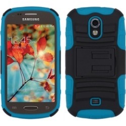 Insten Hybrid Rubberized Case w stand For Galaxy LightBlack Blue