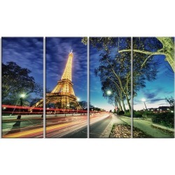Eiffel Tower at Sunset - Landscape Photo Canvas Print