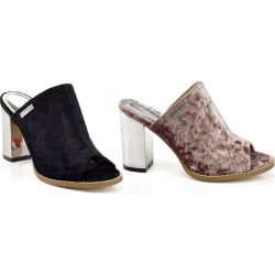 Women's Slip-On Velour Casual and Dress Open Toe Heels