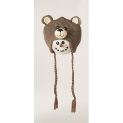 13" Storybook Garden Snowman with Plush Bear Hat Christmas Ornament