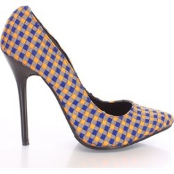 Checker Single Sole Pointy Pumps Womens Stiletto Heels
