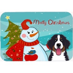 Carolines Treasures BB1857LCB Snowman With Bernese Mountain Dog Glass Cutting Bo