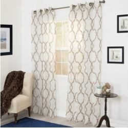 Lavish Home Elisa Embroidered Curtain Panel Pair