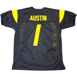 Autographed Tavon Austin West Virginia Mountaineers Blue Custom Jersey