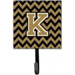 Carolines Treasures CJ1050-KSH4 Letter K Chevron Black & Gold Leash or Key Holde