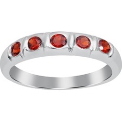 Orchid Jewelry 925 Sterling Silver 0.75 Carat Garnet Band Ring