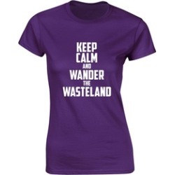 Dyong Keep Calm and Wander the Wasteland, Ladies Printed Adult Tee