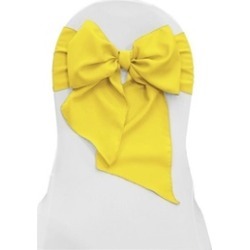 LA Linen TCpop8x108-Pk10-YellowLgtP99 Polyester Poplin Chair Bows Light Yellow -