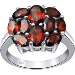 925 Sterling Silver CTW 3.5 Garnet Gemstone Anniversary Ring by Orchid Jewelry