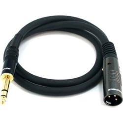 3ft Premier Series XLR Male to 1/4in TRS Male Cable, 16AWG Gold Plated