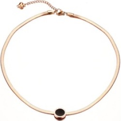 Women Rose Gold Choker Necklace Jewelry Stainless Steel Snake Chain
