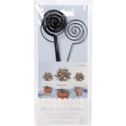 VL12165L Victoria Lynn Circle Card Holder Picks 6 in. Black