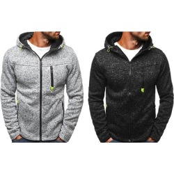 Mens Hooded Fleece Long Sleeve Sports Sweatshirt Active Hoodies