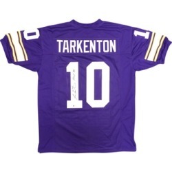 Autographed Fran Tarkenton Minnesota Vikings Purple Custom Jersey