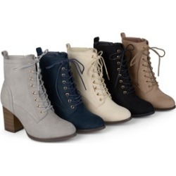 Journee Collection Womens Stacked Heel Lace-up Booties